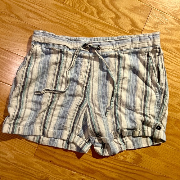 James Per-Se Striped Modal Shorts Elastic Waistband Blue & White Size Large - Picture 2 of 10